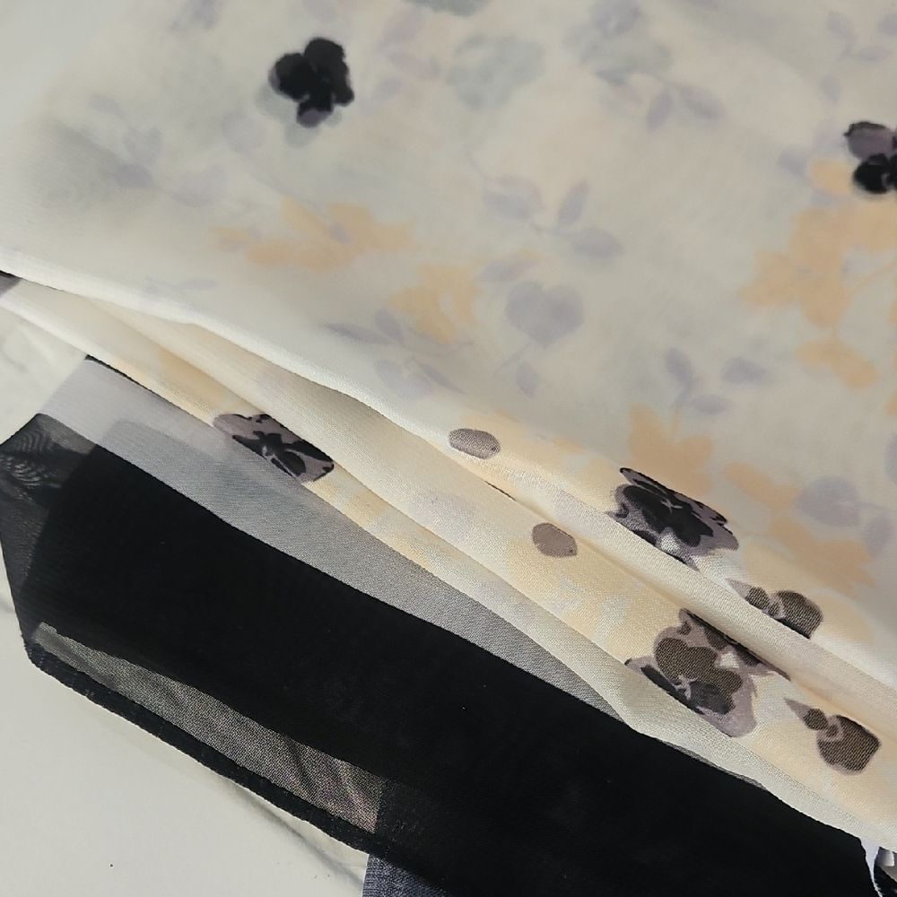Anne Klein Sheer Scarf with Floral Pattern